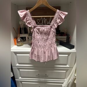 Deluc Pink Ruffled Women's Top